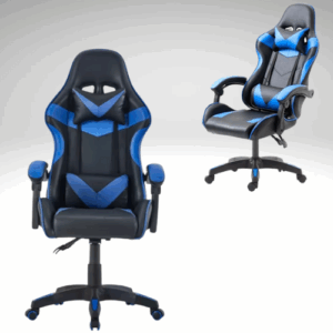 SILLA GAMER NEGRA CON AZUL